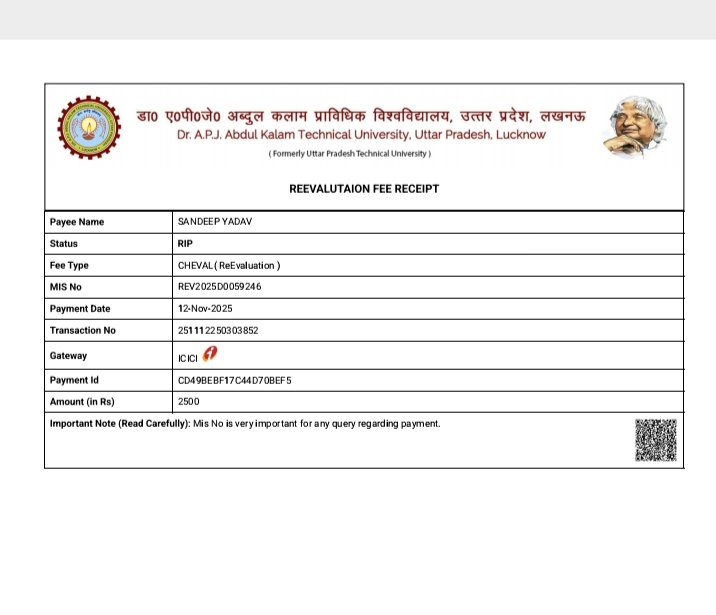 Sandy01092001's tweet photo. Sai mai revaluation ka form fill Kiya tha 2 baar payment Kiya tha rip ho gaya 3rd baar Mai hua payment refund nahi hua enrollment number 2207400209031 https://t.co/nnNF6AXjdc