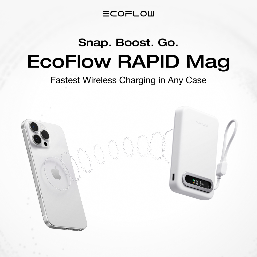 EcoFlowTech's tweet image. Introducing the new #EcoFlowRAPIDMag: Qi2.2 certified, offering the fastest wireless charging experience, in any case. 😉

👉 Get 5% off code: 25EFSM3C

#ItIsRAPID #InAnyCase #EcoFlowRAPIDMag #EcoFlowRAPID #PowerBank #PortableCharger #WirelessCharging #Qi2.2 #Qi2.0