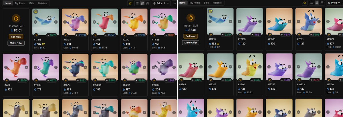 cryptoaddicts1's tweet image. The beloved Popkins Catslugs were most sought after for a while. unsuprisingly, Dodo birds caught up and are winning the hearts of collectors. FP for catslugs is sluggishly behind at 120Sui compared to Dodos at 150Sui. Give a round of applause to king Derp!