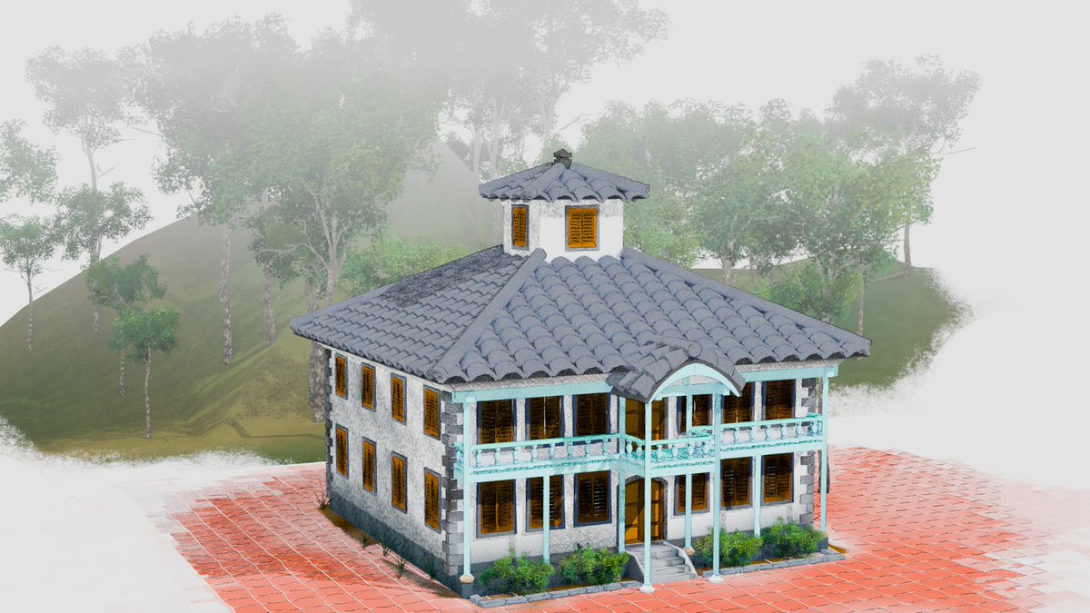 Sunyufang's tweet image. DeepPaint week06 リメイクををしてみました。
#山梨市 #旧室伏学校 #Blender5 #DeepPaint