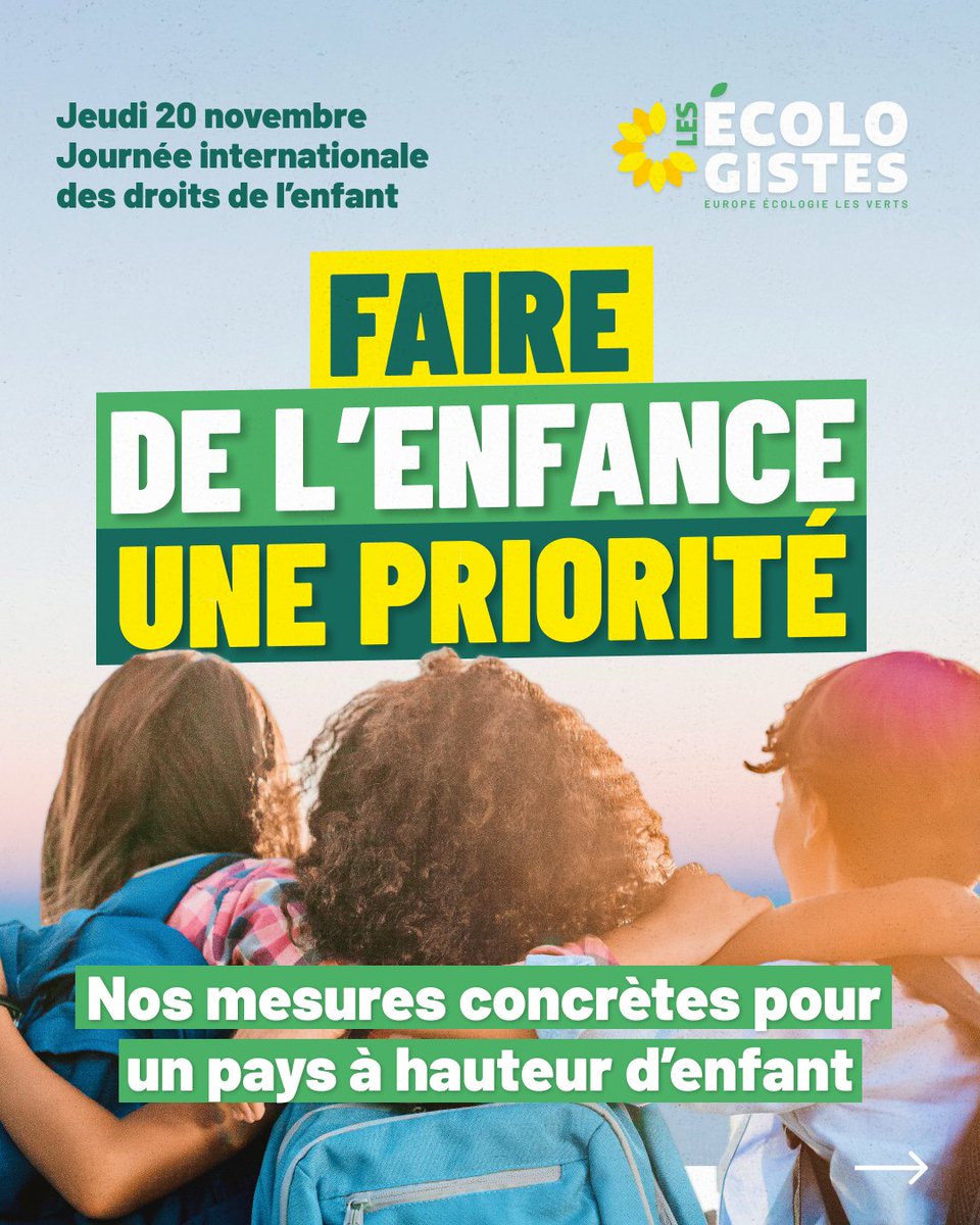 EELV's tweet photo. Faisons de l'enfance une priorité !🚸

En cette Journée internationale des droits de l’enfant, rappelons-le : protéger nos enfants, c’est protéger notre avenir. https://t.co/FSr2RTXF6u