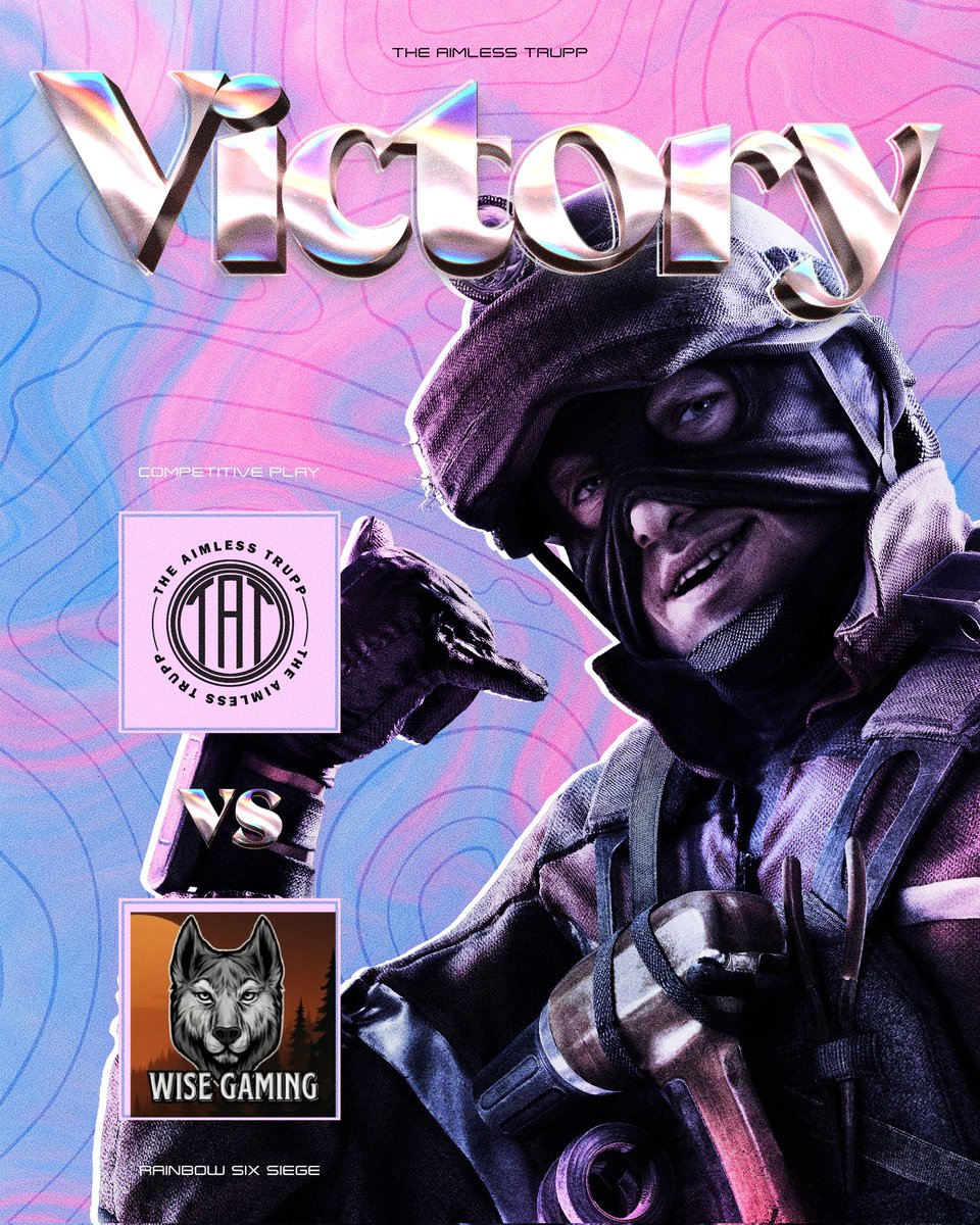 Victory🥇

Gestern konnten wir uns erfolgreich 2:0 durchsetzen Ggwp an unsere Gegner von Wise Gaming 🏆

Lineup 

<a href="/RealStrubiix/">Jonas</a> 
<a href="/nayxuu/">nayxu</a> 
<a href="/NardoTaT/">NardoTaT</a> 
<a href="/R6UniCornTaT/">Julien</a> 
@BarbartosTaT