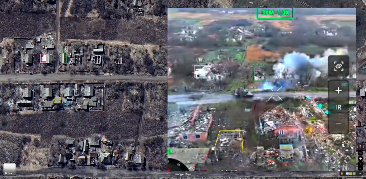 <a href="/PuenteUribarri/">Manu</a> 2 tanks of the 3rd Heavy Mechanized Brigade AFU attacs Ru positions in Dvorichans'ke, Kharkiv region, Ukraine
0:01-0:29 50.025136, 37.768951 + 50.025222, 37.768558
0:30-0:34 50.024419, 37.770463
<a href="/GeoConfirmed/">GeoConfirmed</a>