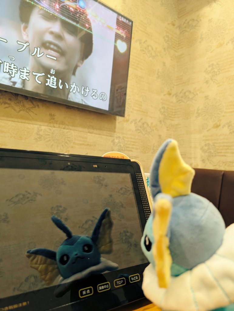 カラオケとデンモクだよ、シャワーズたち