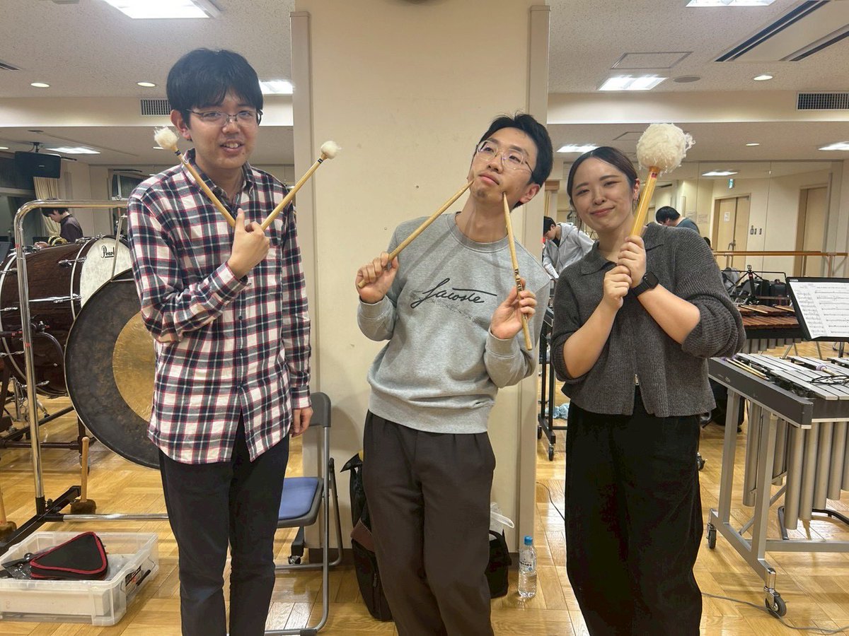 AkebonoBrassSo's tweet photo. あけぼの日記🫶🏻💌

本番まで〜！！
あと3日！！
本日は打楽器パートの紹介です。 https://t.co/xwLOmMYhTU