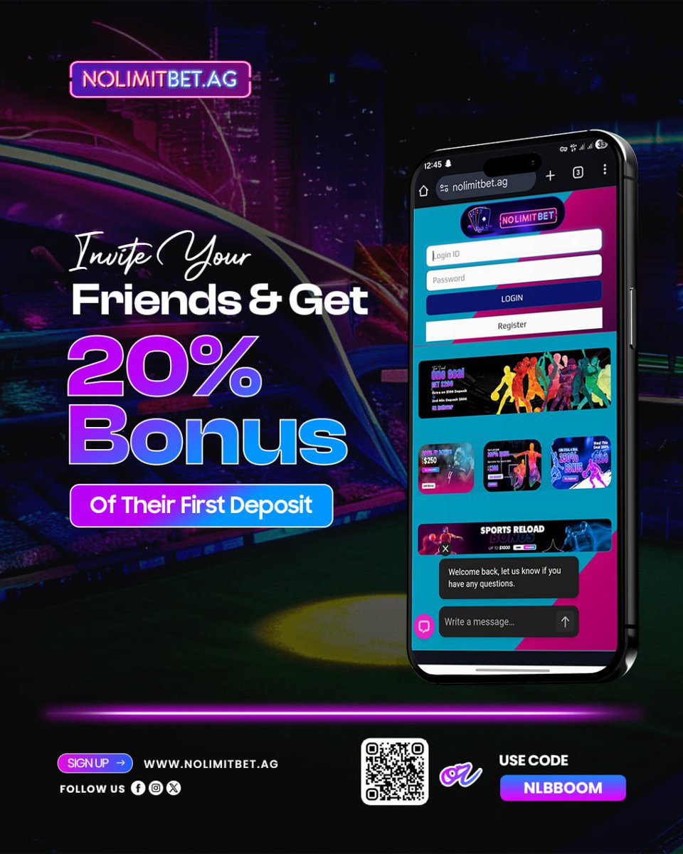 boomrotic's tweet photo. Earn more while you play! 🎉
Invite your friends and enjoy a 20% bonus on their first deposit.
Start sharing and start winning together!
👉 https://t.co/EdKHOXVjXV

#BonusTime #InviteAndEarn #SportsBettingBonus #NoLimitBet #ReferAndEarn #BettingCommunity #WinMore #OnlineBetting https://t.co/UCUAWFZ7nJ