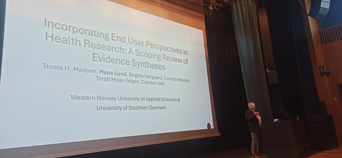 ebrnetwork's tweet photo. Incorporating End User Perspectives in Health Research.”
Prof. Hans Lund presents a scoping review exploring how evidence syntheses integrate the voices and needs of end users, a crucial step for making research more relevant, usable, and valuable.
#EBRConference #EBRNetwork https://t.co/MJj0Hw9oNh