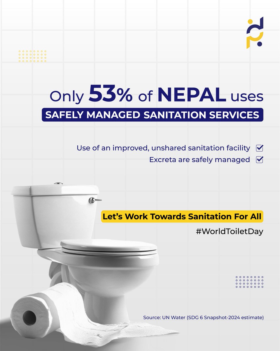 DevPulseInfo's tweet image. Although toilet access has improved, only 53% of Nepalis have safely managed sanitation, leaving critical health risks unresolved.

Read the article. (link in bio)

#DevPulse #SafeSanitationSavesLives #EndOpenDefecation #ProtectOurWater #InvestInWASH