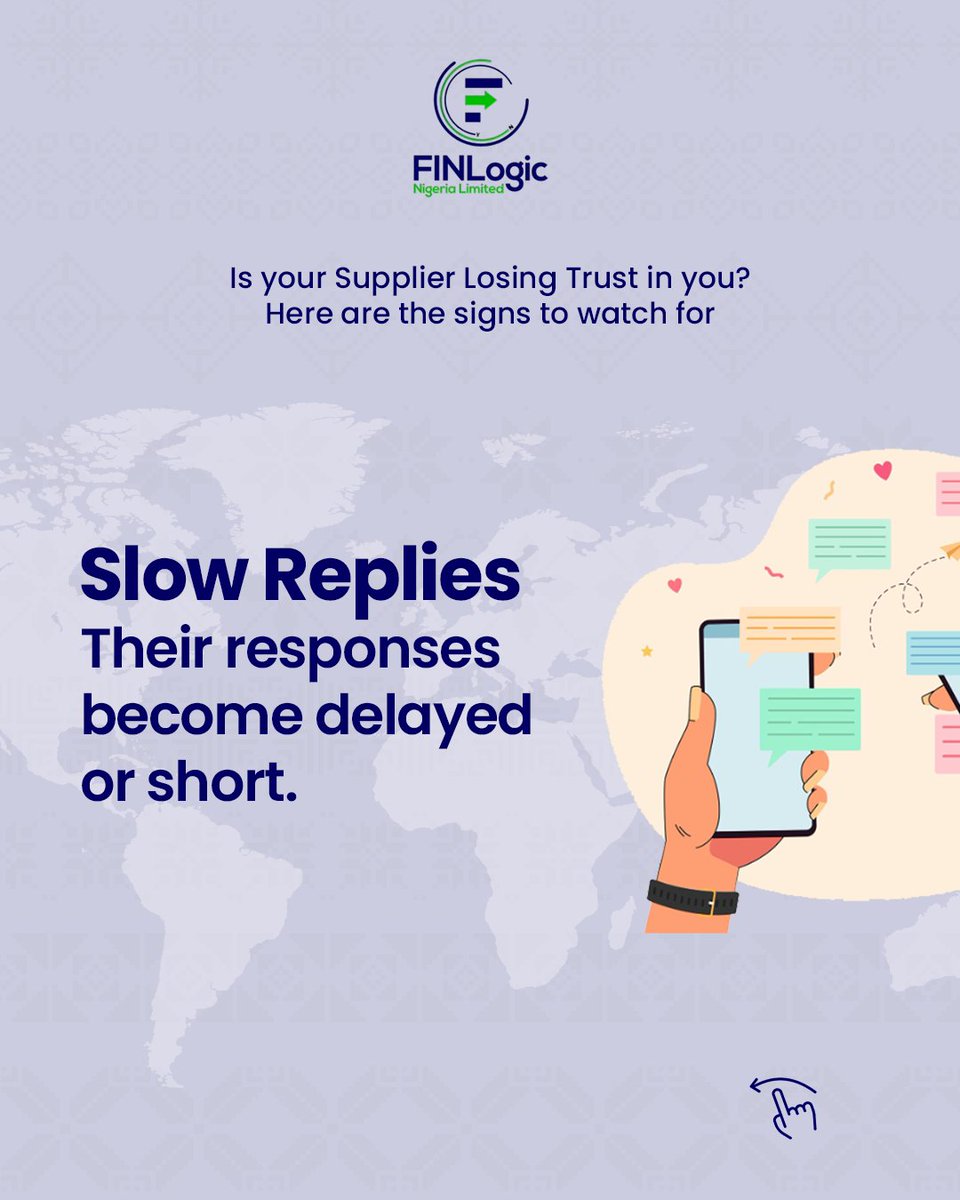 FinlogicHQ's tweet photo. Don't wait till the trust your suppliers have is broken before you fix it. Prioritize the growth of your business by keeping the relationship between your business and your suppliers tight.
#finlogic https://t.co/bpAcwOIk52