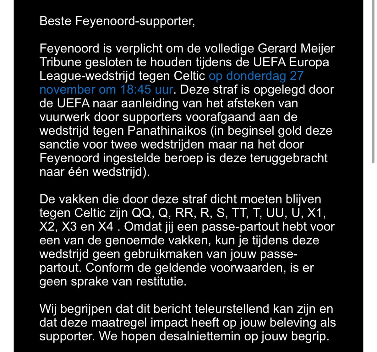 FRFCKevin's tweet photo. @Feyenoord Ik weet niet wie de communicatie doet… maar hoe plan je dit zo achter elkaar 😂 

De Gele zijde kan dus gewoon verschoven worden, bijvoorbeeld bij opening van vak Z al een aardig deel. Maar nee, het gaat de “volksclub” enkel om de poen. PP geld vast houden en de rest verkopen 🤢 https://t.co/6vZzjiCyA9