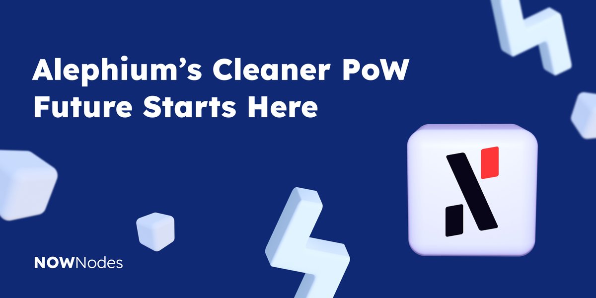 ⚡️ Where Low Energy Meets High Security

#Alephium’s Proof-of-Less-Work delivers true decentralization with 87% less energy — a cleaner, leaner evolution of PoW built for the future.

🔗 Tap into $ALPH power with NOWNodes RPC: nownodes.io/nodes/alephium…