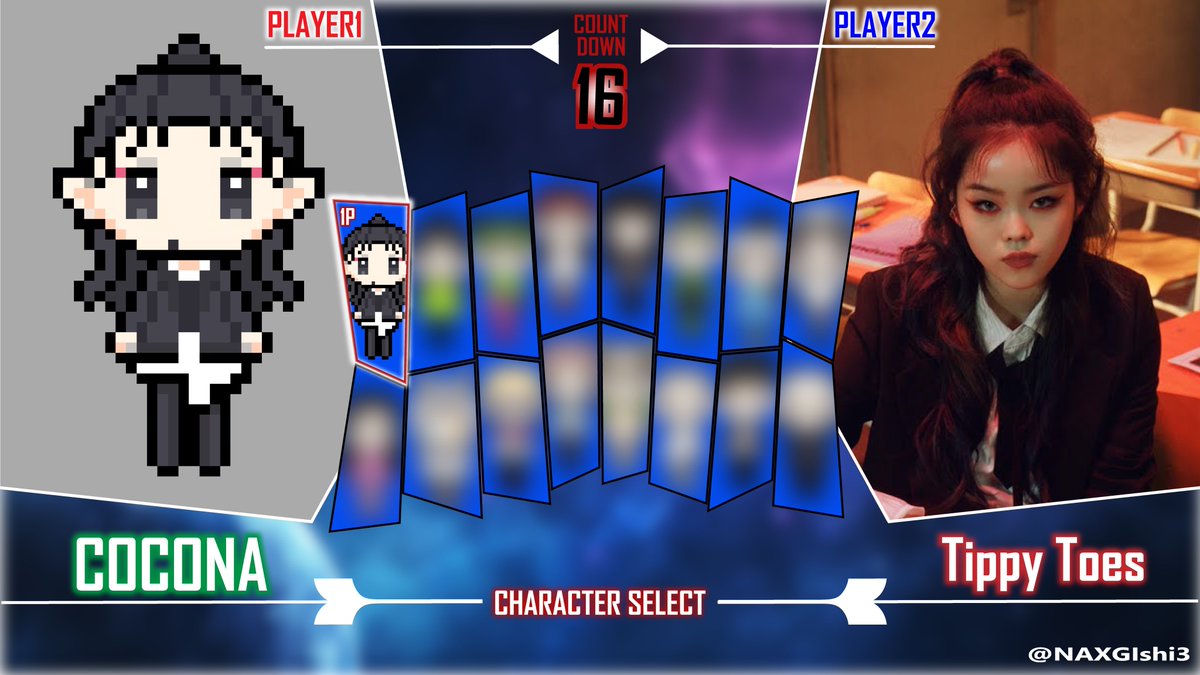 NAXGIshi3's tweet image. 🍄🐉COCONA センイル広告
　　　　　　　　　　カウントダウン🐉🍄

📌COCONAの誕生日まであと【①⑥日】📌

ゲーム🎮オマージュで毎日ドット絵を解禁していきます！
(実際のセンイル広告とはデザインが異なります)

今日は🕴️《Tippy Toes》🕴️

#XG
#XGALX 
#HAPPY_COCONA_DAY