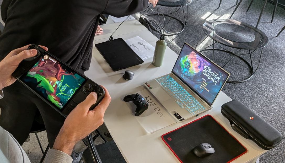 eo_ku3's tweet photo. KU3 joined the Indie Game Showcase Meetup in Belgrade. This is a good chance to put an early #EtherealOdyssey build in players’ hands 🙌🏻🎮

And we get great response to the art and tone, plus actionable suggestions we’re already applying to clarity and pacing.

Thanks to the local indie community for the thoughtful feedback.

#indiedev #GameDevCommunity #indiedevlife