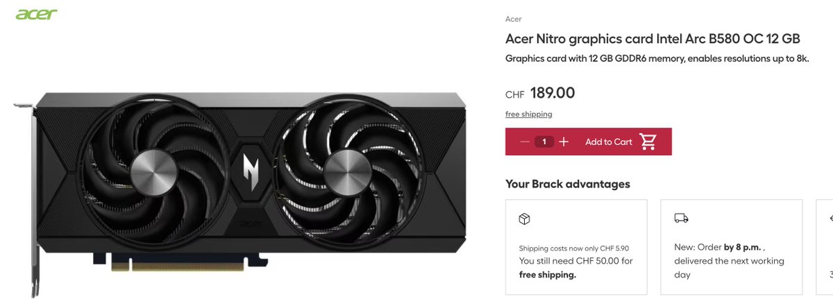 TechEpiphanyYT's tweet image. 📉 Oh man, these B580 prices are insane

From 390 down to 190! 🔥

Intel-Arc-B soon to be EOL