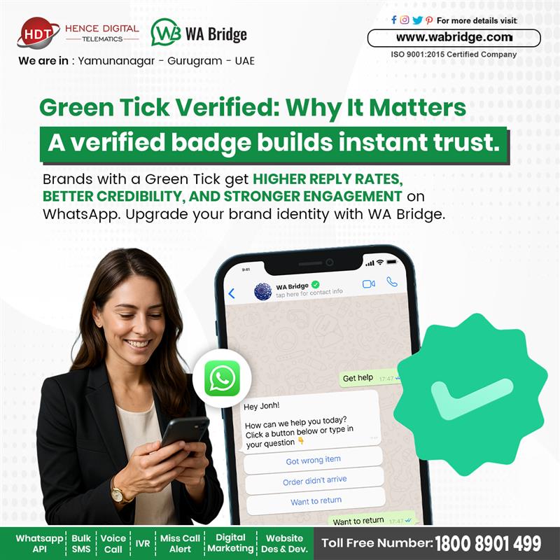 WhatsappBridge's tweet image. Build trust instantly. Boost replies effortlessly.
Get your Green Tick with WA Bridge ✔️

Power up your business with WhatsApp API today!
Call/Chat: 1800 8901 499
Visit: wabridge.com

#WhatsAppBusinessAPI #WABridge #GrowWithWhatsApp #BusinessGrowthIndia