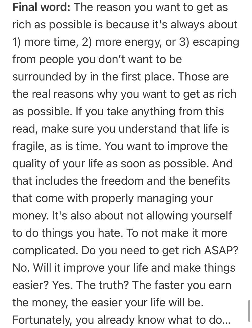 The REAL reason why you want to get rich ASAP

>escape the normies ( + unfortunate, unhappy, and degens)
>stop wasting your PRECIOUS time doing things you hate
>avoid spending energy on nonsense
>be in a position to create memories effortlessly and do things your way