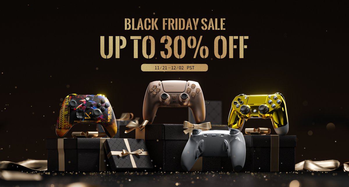 HexController's tweet image. 🎮 Black Friday Deals 🖤  

🕹️ CA | MX | US  

𝟑𝟎%𝑶𝑭𝑭 - BLADE / HYPER / ULTRA X / ADVANCE
𝟐𝟓%𝑶𝑭𝑭 - ULTRA ONE 
𝟐𝟎%𝑶𝑭𝑭 - PHANTOM / ULTIMATE PRO / NEW SPIKE
𝟏𝟓%𝑶𝑭𝑭 - NEW EDGE 
𝟓%𝑶𝑭𝑭 - ULTIMATE / RIVAL PRO / RIVAL   

📅 Nov 21 – Dec 2 PST…