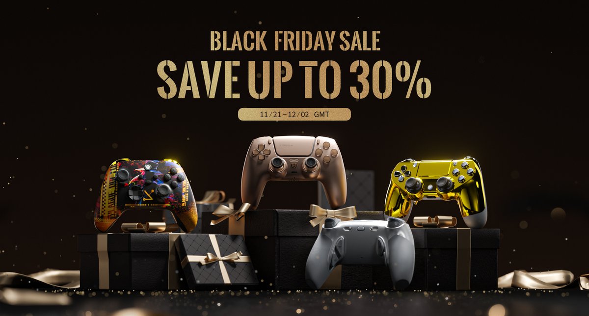 HexController's tweet image. 🎮 Black Friday Deals 🖤  

🕹️ CA | MX | US  

𝟑𝟎%𝑶𝑭𝑭 - BLADE / HYPER / ULTRA X / ADVANCE
𝟐𝟓%𝑶𝑭𝑭 - ULTRA ONE 
𝟐𝟎%𝑶𝑭𝑭 - PHANTOM / ULTIMATE PRO / NEW SPIKE
𝟏𝟓%𝑶𝑭𝑭 - NEW EDGE 
𝟓%𝑶𝑭𝑭 - ULTIMATE / RIVAL PRO / RIVAL   

📅 Nov 21 – Dec 2 PST…