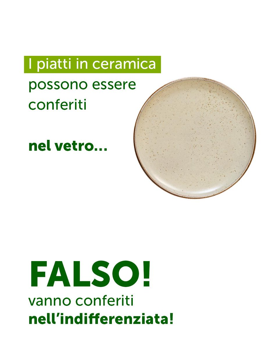 La ceramica con il vetro? Diciamo che non è proprio il piatto forte per un riciclo perfetto… 

La ceramica, infatti, ha un punto di fusione diverso da quello del vetro, conferirla insieme a bottiglie e vasetti può compromettere tutta la raccolta 🥲