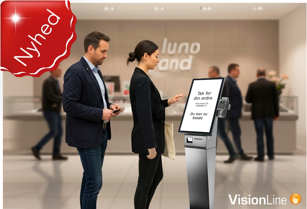 VisionLine_DK's tweet photo. SÅ ER DEN HER!
Betalingsterminalen til de travle miljøer: hurtig, sikker og helt selvkørende. Integreret betalingsmodul. 27" touch skærm. Giv kunderne en gnidningsfri oplevelse, og virksomhederne en driftssikker løsning, der reducerer køer og frigiver personale. https://t.co/pPruP5nNVd