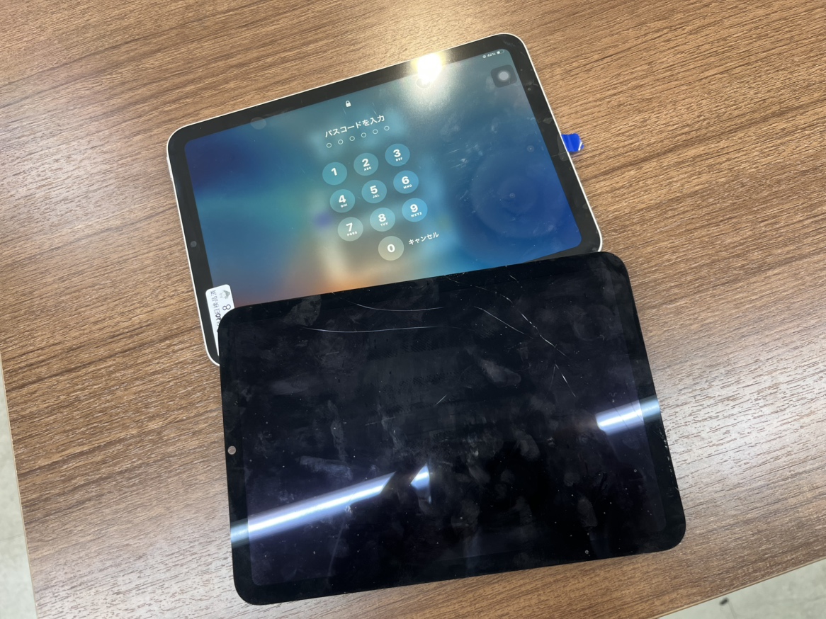 iPad mini 6 画面交換修理】 落としてしまいガラスが割れてしまったと