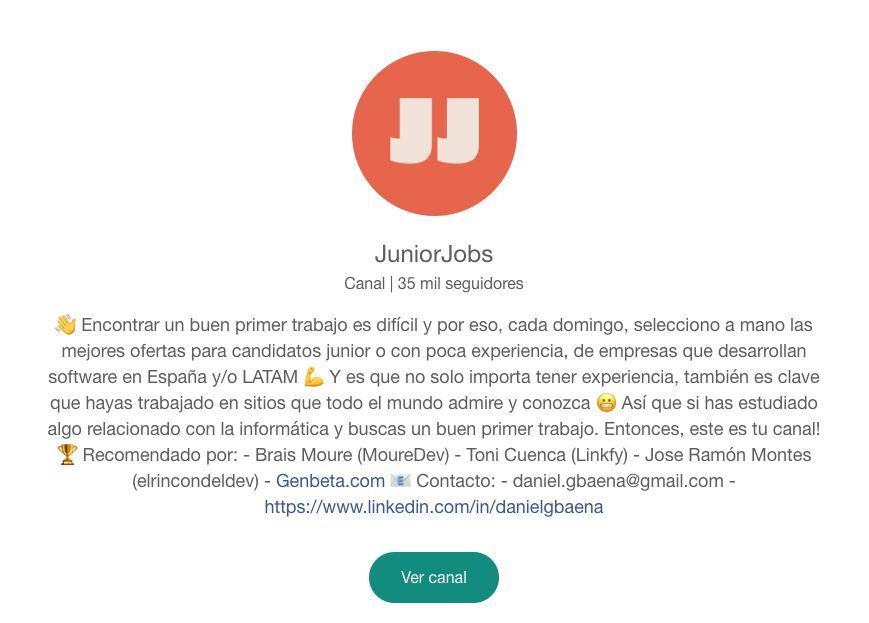 AristiDevs's tweet photo. 🔍 ¿Eres programador junior y estás buscando trabajo?

Iniciativas como la de Dani García, profesor de informática, son de agradecer en la comunidad: ha creado JuniorJobs, un canal de WhatsApp donde cada domingo comparte ofertas seleccionadas personalmente para España y Latinoamérica, incluyendo remoto y prácticas remuneradas.

¡Únete! 👇🏻

→ https://t.co/I58aTXIZE9 ←
