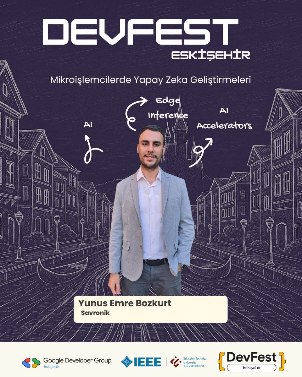 🚀DevFest Eskişehir 
Savronik'ten Yunus Emre Bozkurt "Mikroişlemcilerde Yapay Zeka Gelişmeleri" oturumuyla DevFest Eskişehir sahnesinde bizlerle olacak.
Kayıt Linki: kommunity.com/gdg-eskisehir/…