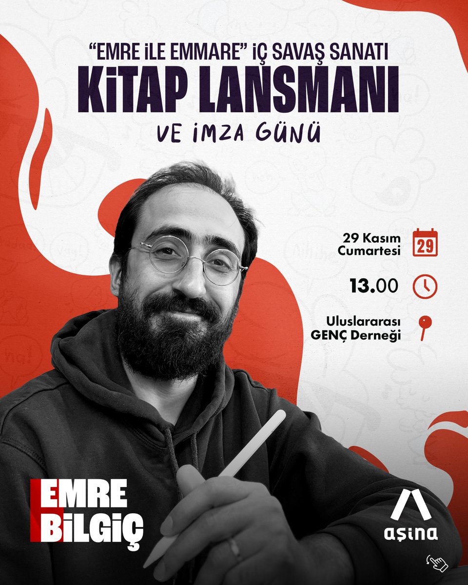 asinakitap's tweet photo. 📚 Aşina Kitap olarak Emre Bilgiç’in “Emre ile Emmare” kitabının lansmanı ve imza gününde sizlerle buluşuyoruz. 
Nefisle mücadeleyi özgün bir dille ele alan bu eser üzerine sohbet etmek ve yazarla tanışmak isteyen tüm okurlarımız davetlidir. https://t.co/QGMSSRimmI