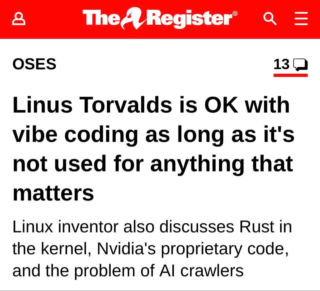 nixcraft's tweet image. Linus, the creator of Linux and Git, is so savage  🤣. He doesn&apos;t hold back.