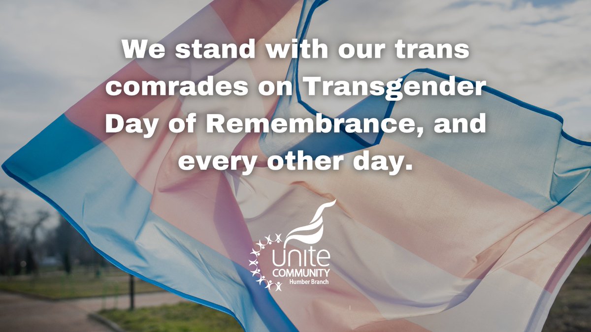 CommHumber's tweet image. Today, and every day, Unite Community Humber stands with our Trans comrades. Trans Rights are Human Rights, and everyone deserves to live free from fear and hate. 🏳️‍⚧️✊
#TDOR #TransDayOfRemembrance