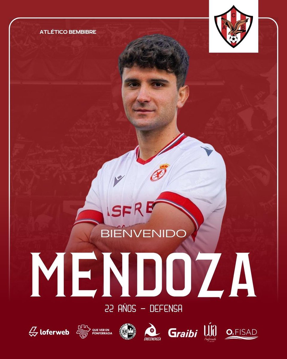 #Fichaje

Edu Mendoza, nuevo jugador del @atcobembibre.

Reforzamos nuestra defensa con la llegada del lateral leonés con experiencia en el grupo VIII en <a href="/CultuAcademia/">Cultu Academia</a> y <a href="/AtleticoAstorga/">Atlético Astorga F.C.</a>.

¡Bienvenido Edu!