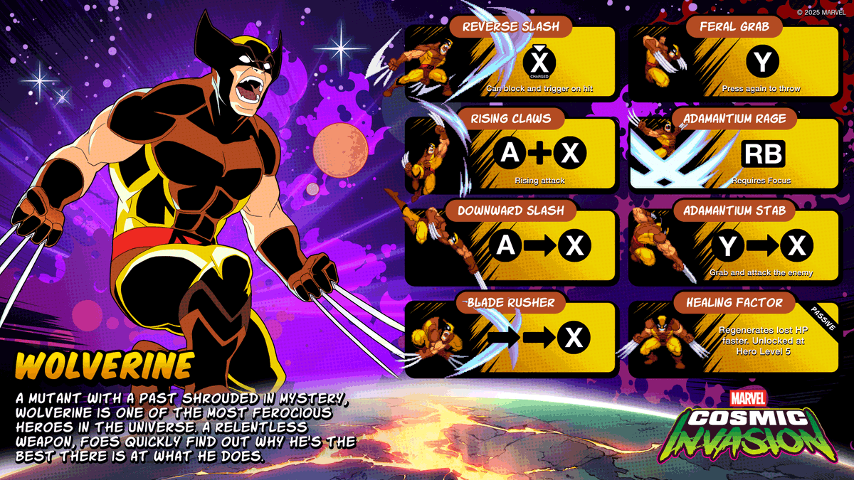 MARVELCosmicInv's tweet image. It&apos;s a cosmic combo from out of this world as Wolverine and Phyla-Vell team up to show you more ways you can step into the action in MARVEL Cosmic Invasion.

Take a look at how you can wield Wolverine&apos;s Adamantium Rage or the powerful Quasar Blitz for two of our 15 Super Heroes!