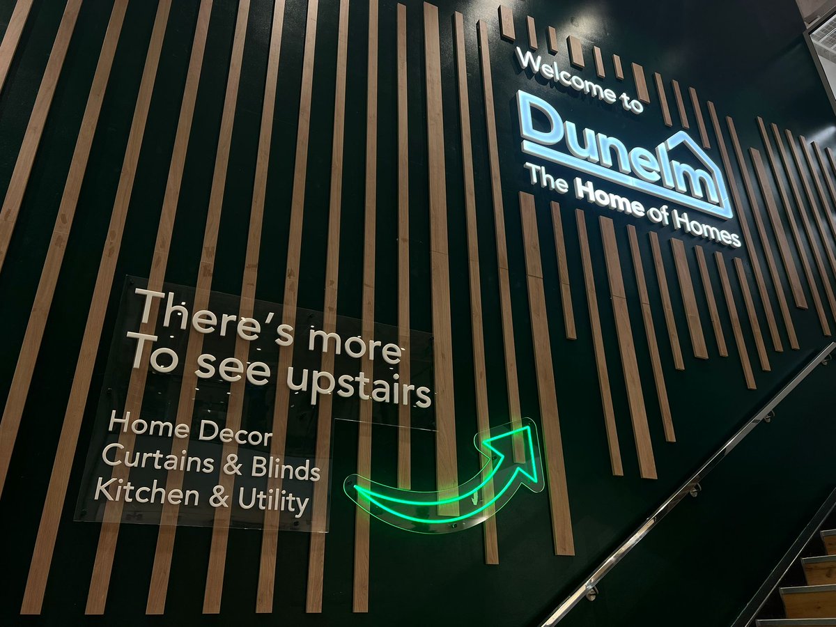 ellissigns's tweet image. HELPING DUNELM FEEL AT HOME WITH
THEIR NEW SIGNAGE 🏡✨ #teamellis have just
manufactured and installed this signage for
@dunelmuk which features flat cut acrylic lettering, an
LED neon arrow and illuminated acrylic letters ⚡️