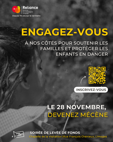 🎉 RELIANCE fête ses 70 ans d’engagement pour protéger les enfants en danger.
📅 Soirée levée de fonds le 28/11 à 18h – Chapelle de la Visitation, Limoges.
👉 Soutenez leurs projets pour les familles et enfants : reliance87.fr/70-ans