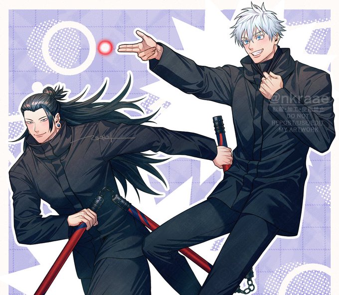 五条悟 「クロロ、五条悟、リップ #ネコイラ #呪術廻戦 #ハンター