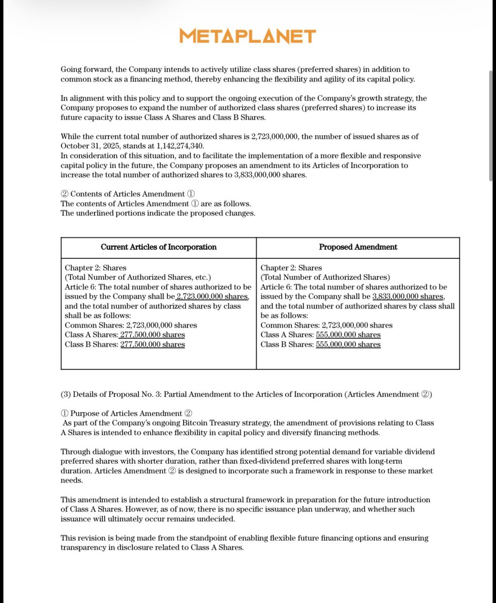 정관 수정안에 관한 메타플래닛 제안