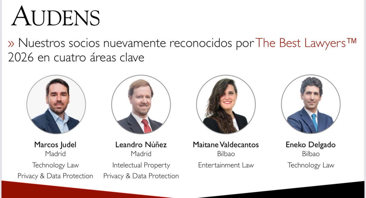 Es un orgullo recibir de nuevo el reconocimiento de Best Lawyers™ en Entertainment Law y hacerlo además, con tus tres socios reconocidos en sus respectivas materias de especialización. 

Gracias a las compañeras y compañeros que así lo han decidido.

¡Seguimos!

#BestLawyer