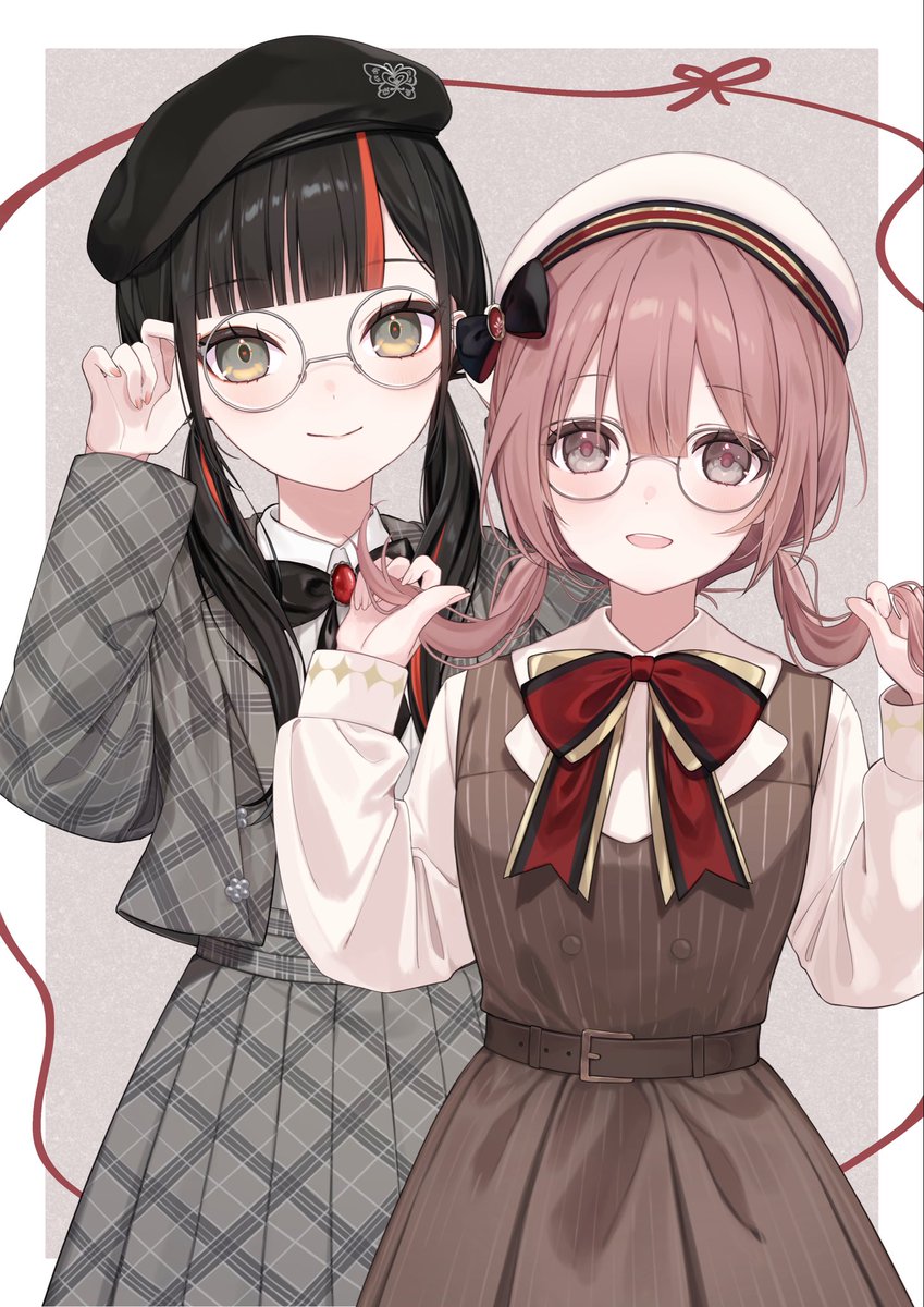 Noa_ilst's tweet photo. お揃い𝜗𝜚
 #蝶結び便り  #もかnote  #はなびの標本 https://t.co/o8BngNom9D