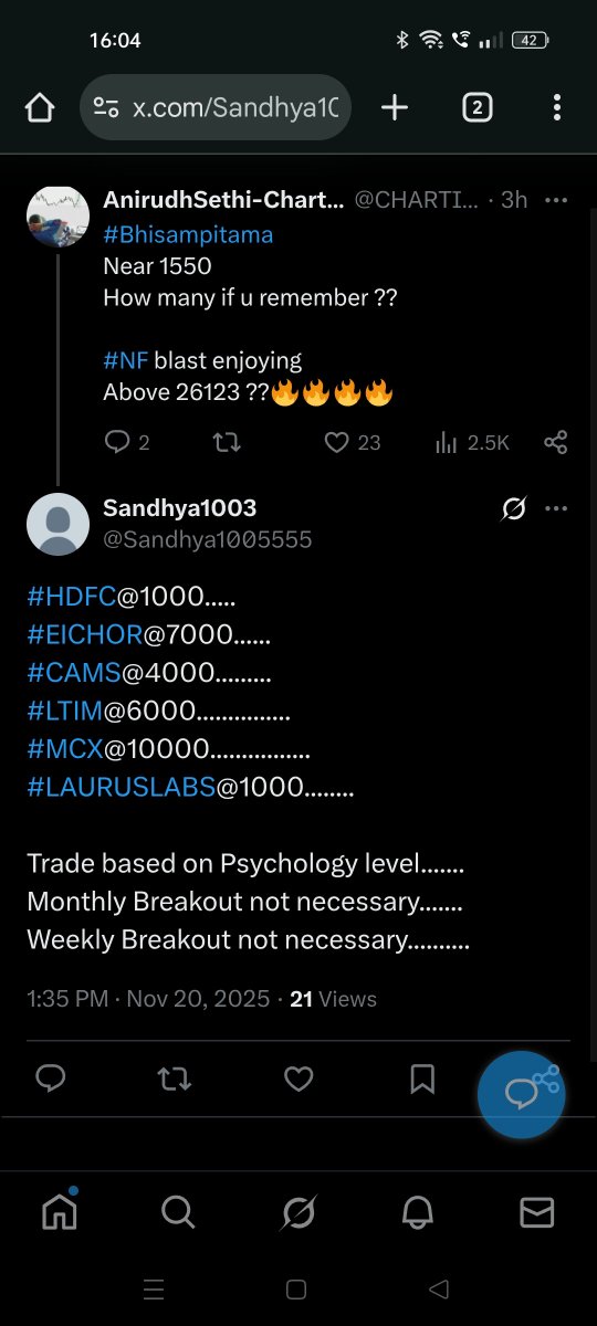 SRP031023's tweet image. #HDFC@1000.....
#EICHOR@7000......
#CAMS@4000.........
#LTIM@6000...............
#MCX@10000................
#LAURUSLABS@1000........

Trade based on Psychology level.......
Monthly Breakout not necessary.......
Weekly Breakout not necessary.........
------I am post earlier------
