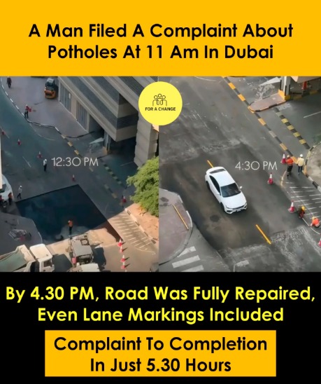 Nitish962571's tweet photo. Complaint at 11 AM about potholes...And completion at 4:30 PM..in just 5:30 Hours... it's not INDIA it's DUBAI 👇 https://t.co/pmZFhvr48U