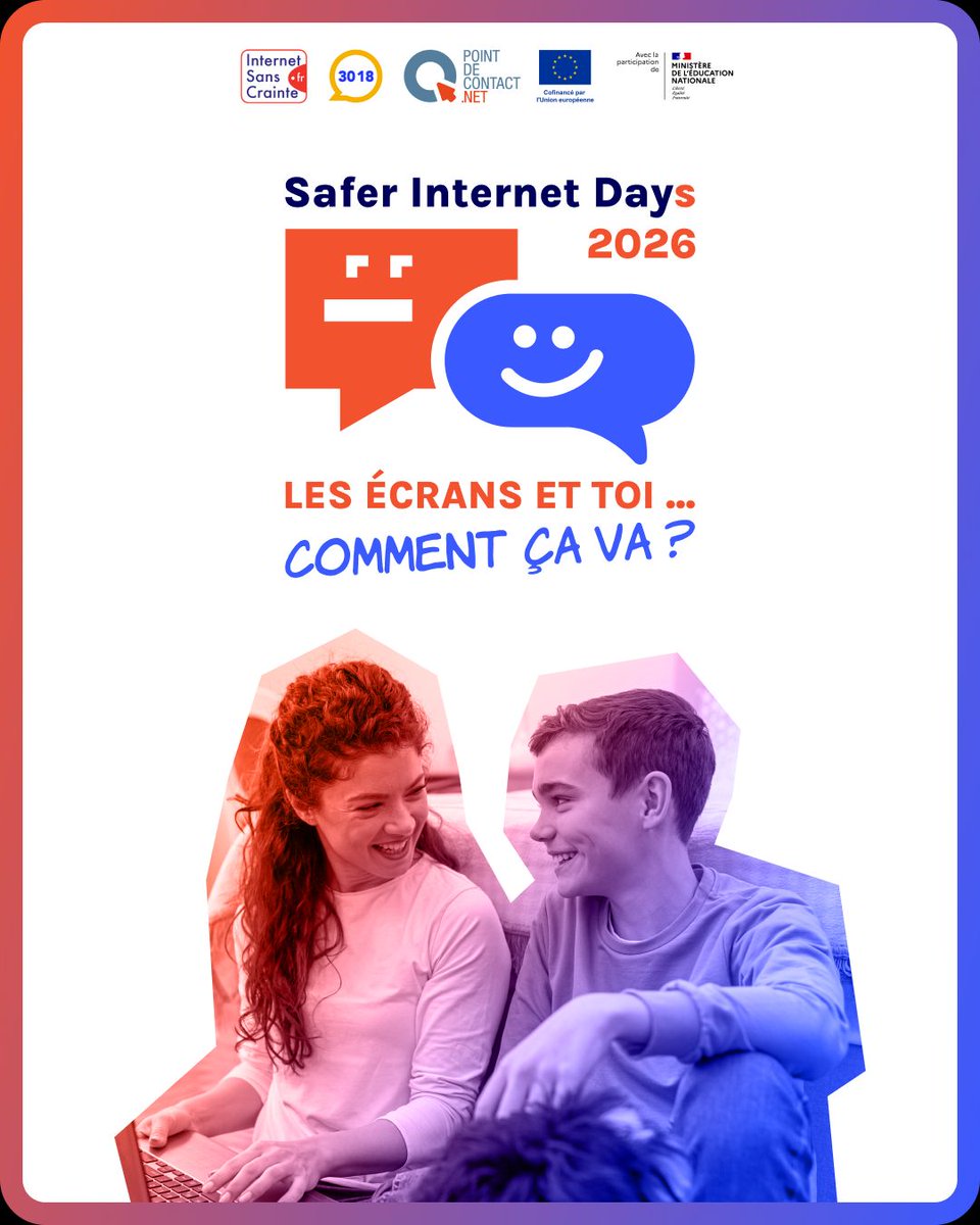 𝗟𝗲 𝗽𝗿𝗼𝗰𝗵𝗮𝗶𝗻 𝗦𝗮𝗳𝗲𝗿 𝗜𝗻𝘁𝗲𝗿𝗻𝗲𝘁 𝗗𝗮𝘆 𝗮𝘂𝗿𝗮 𝗹𝗶𝗲𝘂 𝗺𝗮𝗿𝗱𝗶 𝟭𝟬 𝗳𝗲́𝘃𝗿𝗶𝗲𝗿 𝟮𝟬𝟮𝟲 
Slogan 2026 « 𝗟𝗲𝘀 𝗲́𝗰𝗿𝗮𝗻𝘀 𝗲𝘁 𝘁𝗼𝗶…𝗰𝗼𝗺𝗺𝗲𝗻𝘁 𝗰̧𝗮 𝘃𝗮 ❓». Mobilisez-vous dès maintenant : bit.ly/487Sj2K