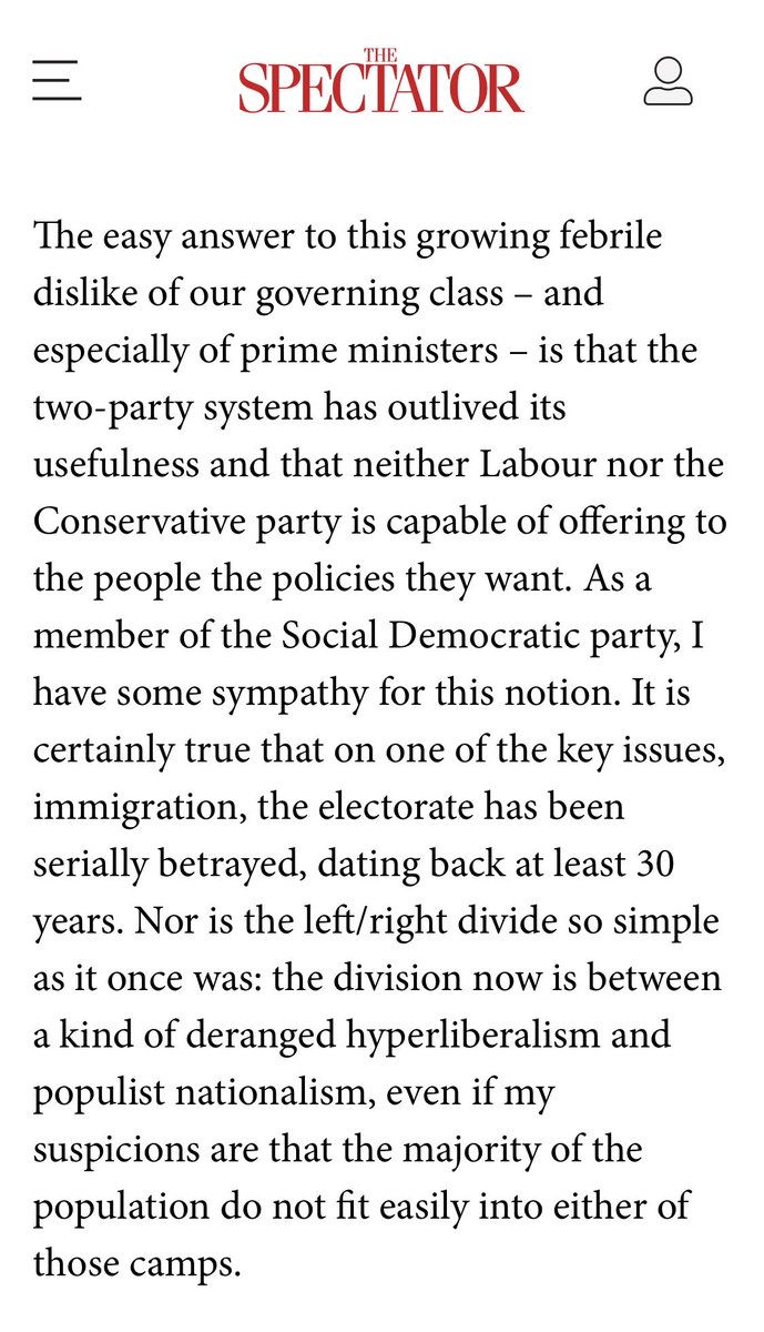 The ever perceptive Rod Liddle on Britain’s crumbling two-party political system and increasing ungovernability… ⁦<a href="/spectator/">The Spectator</a>⁩