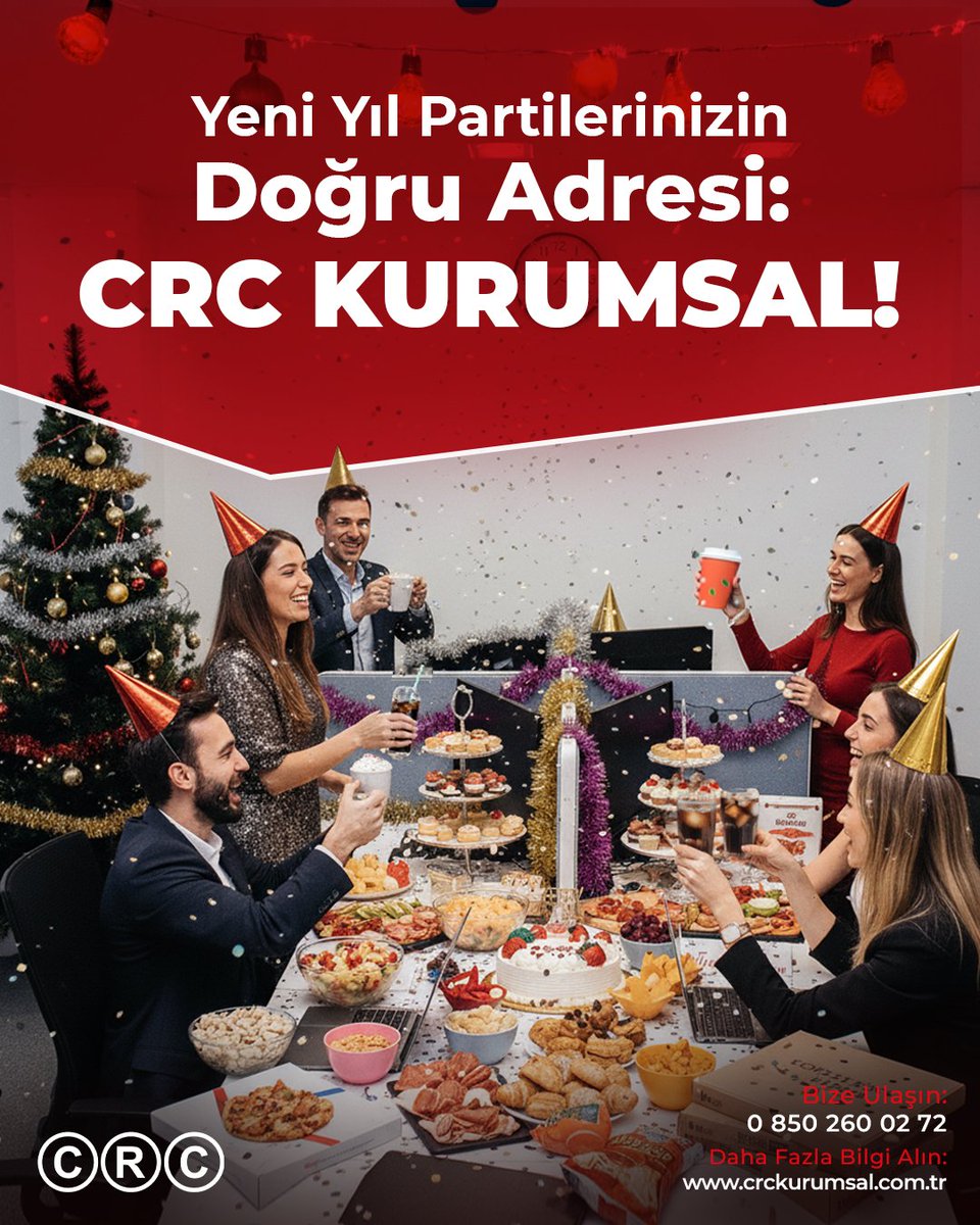 🎉 Yeni yıl coşkusunu ofisinize taşıyoruz!
Lezzet dolu yılbaşı partileri ve özel şirket etkinlikleri için doğru adres: CRC Kurumsal
#CRCKurumsal #YeniYılPartisi #KurumsalEtkinlik #YılbaşıKutlaması#OfisEtkinliği #ŞirketEtkinlikleri #YeniYıl2026