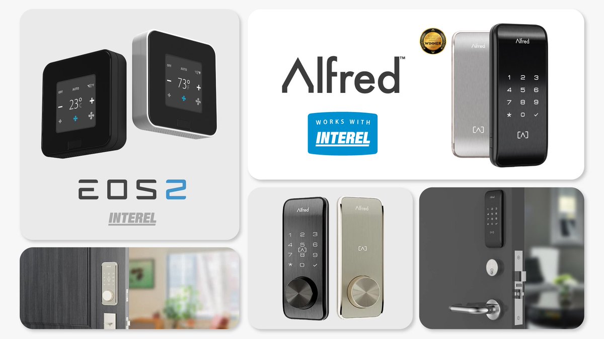 Interel's tweet photo. Great News for Smart Multi-Family Properties!

@Alfred_Intl_Inc's  Smart Locks Achieve @INTEREL Certification for Seamless Multi-Family Property Integration.

The ML2 Smart Mortise Locks and DB2S Smart Locks are now compatible with the EOS 2 Thermostat Hub, delivering unified access control and energy management for property managers.

🔗Read full press release: https://t.co/XEMMKalnxL