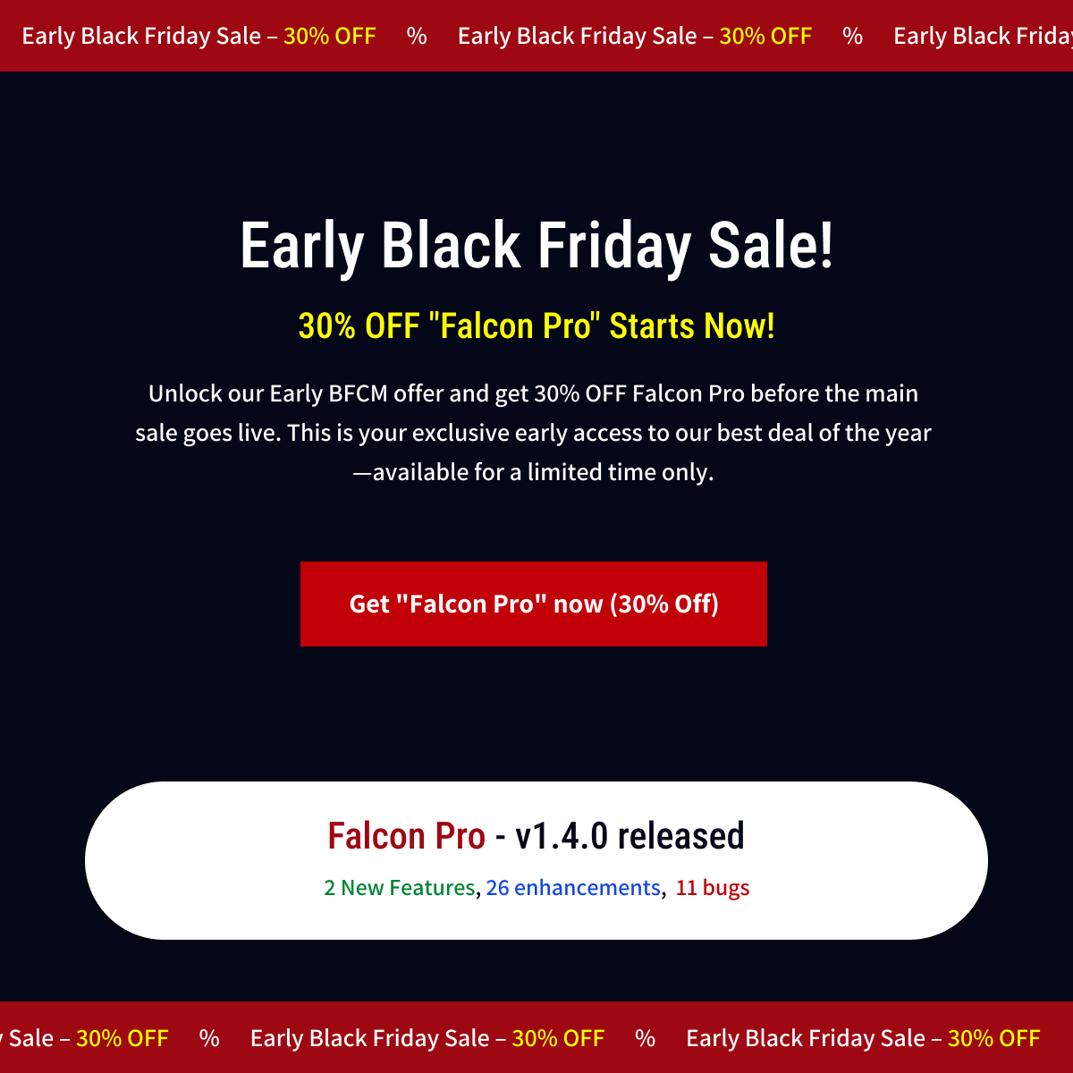 kondasoftdev's tweet image. Early Black Friday Sale! - 30% OFF "Falcon Pro" Starts Now + Falcon Pro v.1.4.0 Released

👉 Get Falcon Pro today falcontheme.com/products/falco…

👉 View v1.4.0 changelog
falcontheme.com/blogs/updates/…

#shopify #shopifytheme #shopifystore