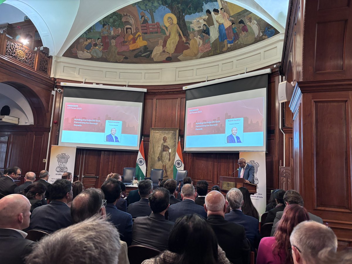 RussShaw1's tweet image. Good to be at @HCI_London to hear from @RNamb, President of @nasscom discussing the UK India Tech Partnership for the next decade - @GlobalTechAdv @TechIndiaAdv @UKTechAdv @TechLondonAdv @biztradegovuk @UKinIndia
