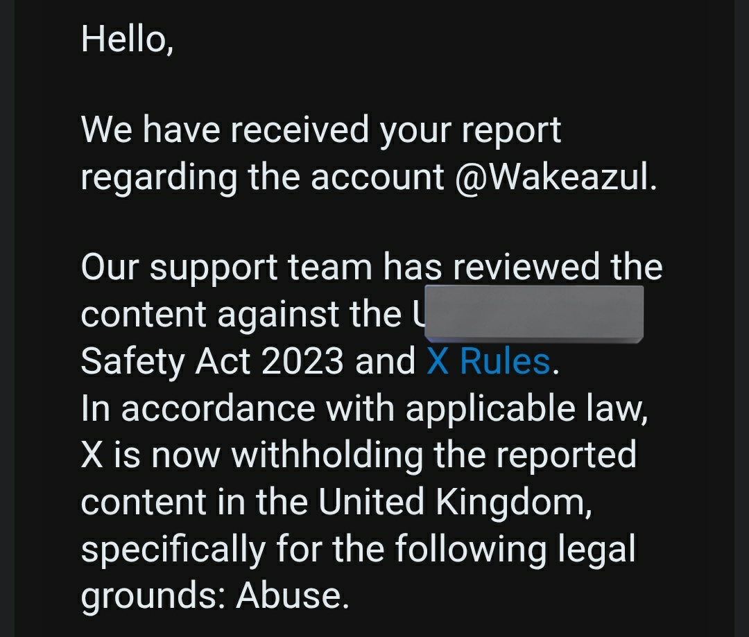 They got warning . mass report again under - 

Hate - dehumanization 
Target harassment 
Insults  
x.com/Wakeazul?t=Jb4…
x.com/neogens?t=Jb4w…
x.com/notyujibin131?…