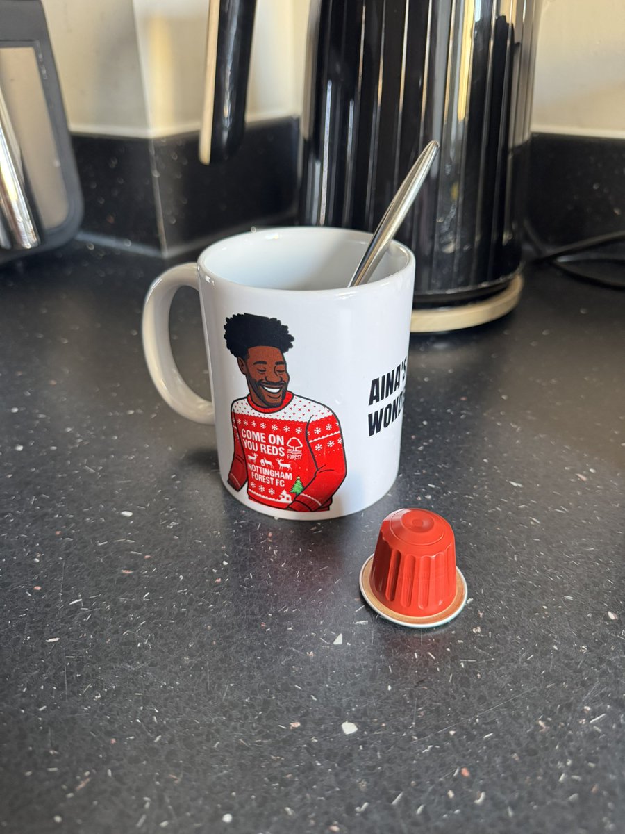 Using Aina’s mug until he’s back 😩 
#nffc