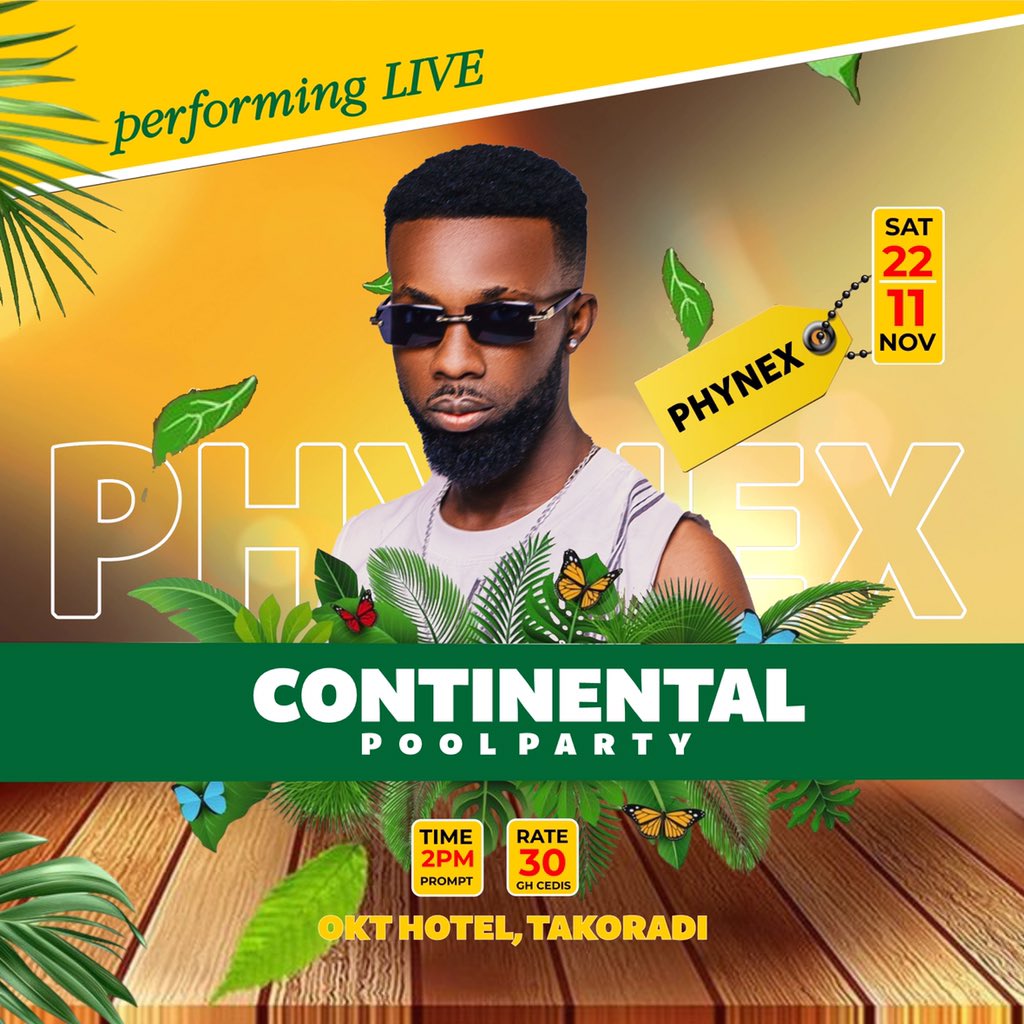 phynex_oneman's tweet photo. Saturday at OKT Takoradi || Performing live ✅✊
#continentalpoolparty https://t.co/NEODV060Oo