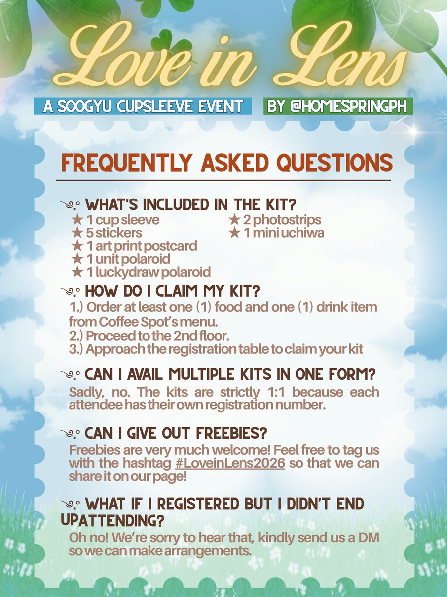 homespringph's tweet photo. 𑣲 #LoveinLens2026  

Hi everyone! Here are some Frequently Asked Questions / FAQs that we answered for you >⩊<  

If you have any more questions, feel free to DM us on our X account (@homespringph) or send us an anonymous ask on our StrawPage ⊹ ࣪ ˖ https://t.co/kh6QeBy3IL